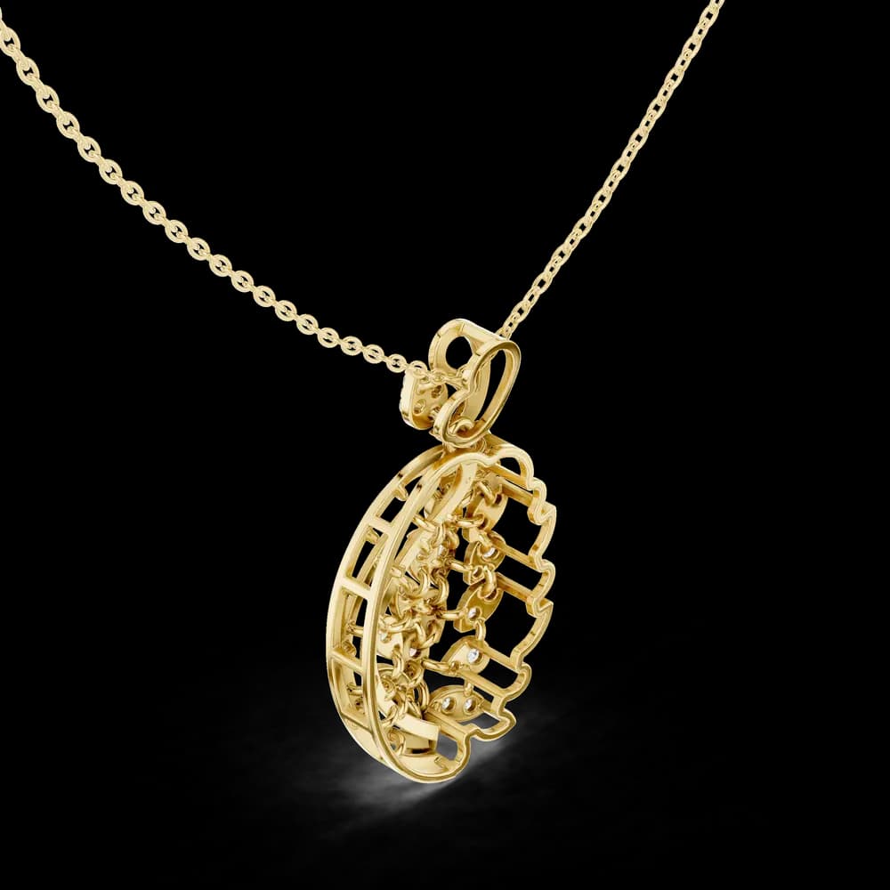 Gilded Petal Lab Grown Diamond Pendant - Image 5 Gilded Petal Lab Grown Diamond Pendant, view 5 of 6