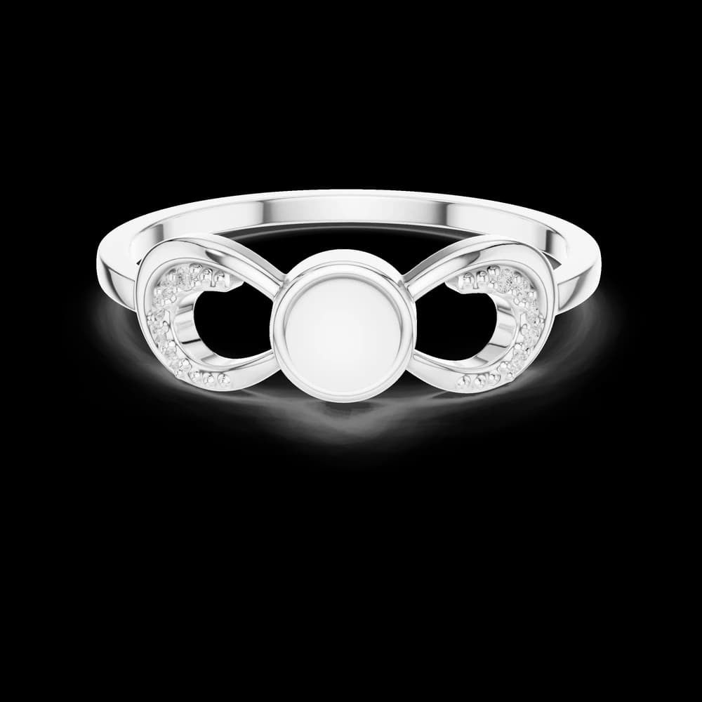 Classic Infinity Motif Bezel Accent Lab Grown Diamond Ring - Image 2 Classic Infinity Motif Bezel Accent Lab Grown Diamond Ring, view 2 of 6