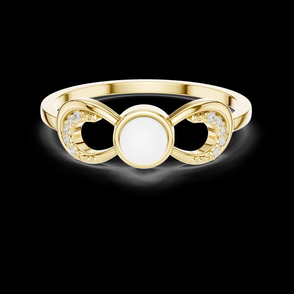 Classic Infinity Motif Bezel Accent Lab Grown Diamond Ring - Image 3 Classic Infinity Motif Bezel Accent Lab Grown Diamond Ring, view 3 of 6