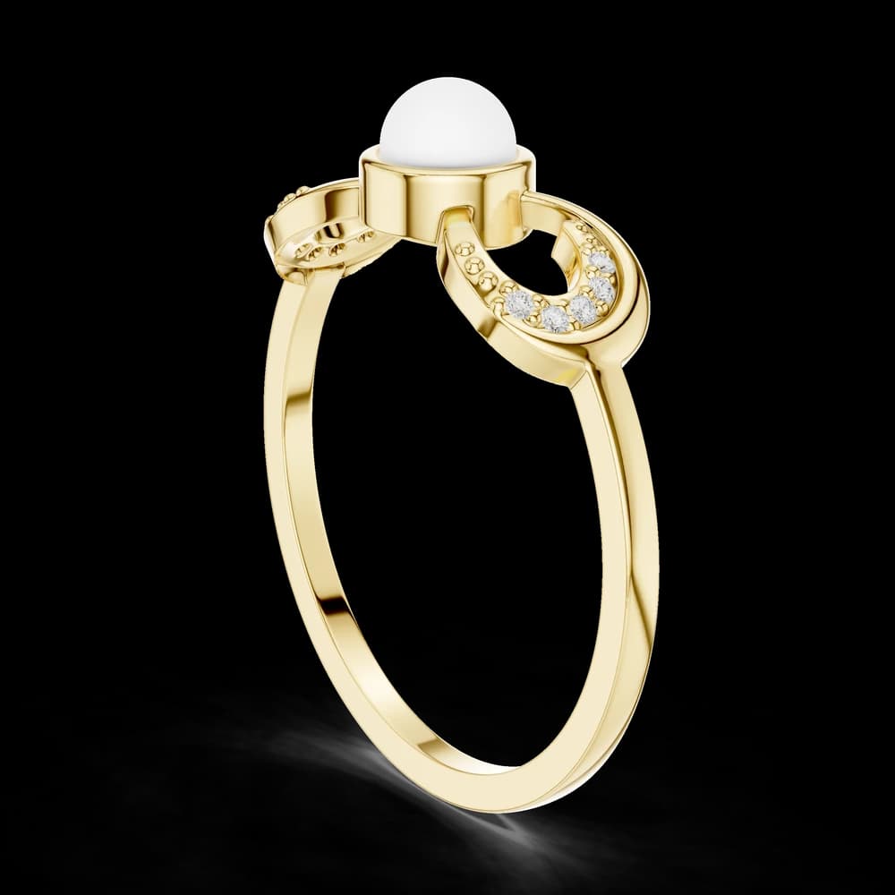 Classic Infinity Motif Bezel Accent Lab Grown Diamond Ring - Image 4 Classic Infinity Motif Bezel Accent Lab Grown Diamond Ring, view 4 of 6
