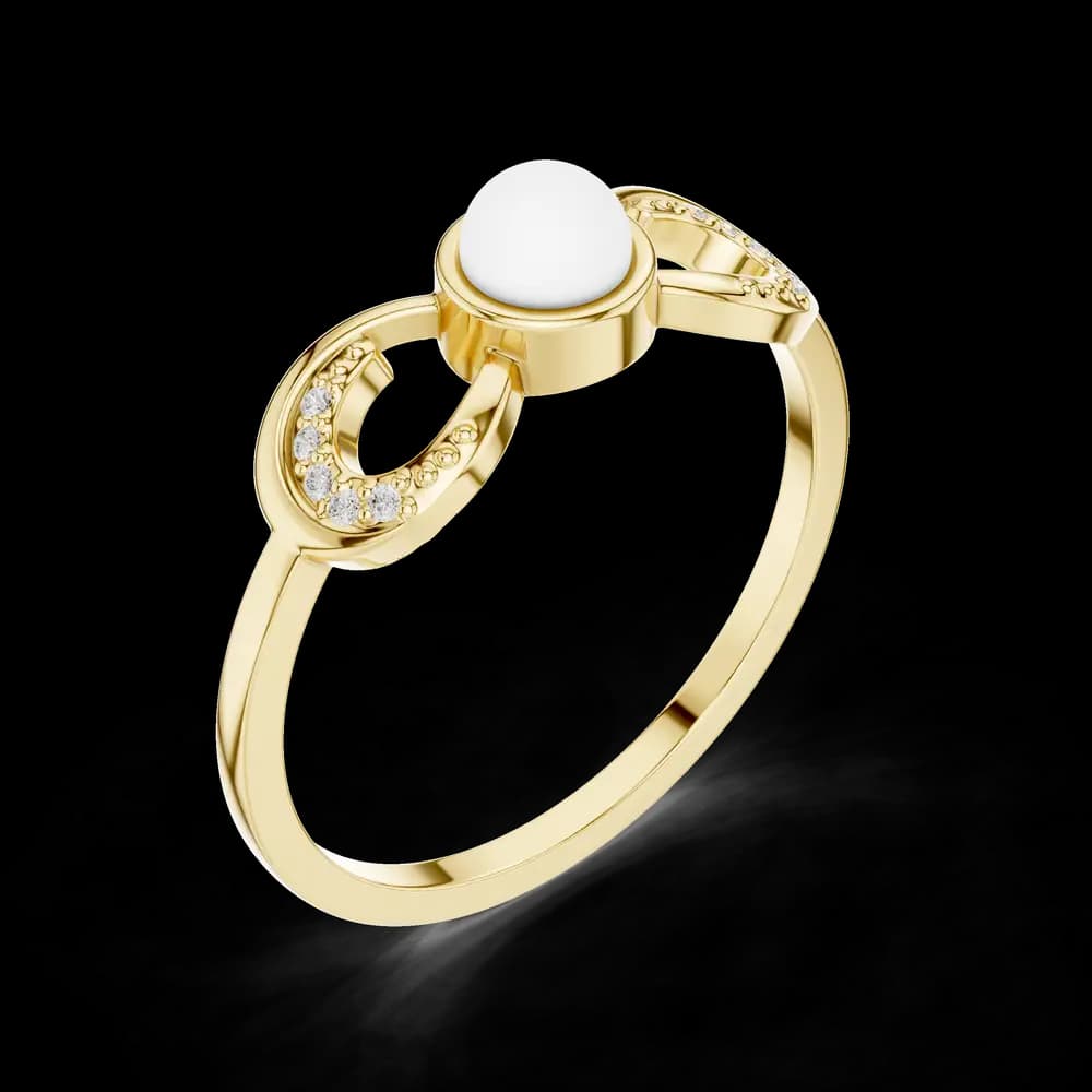 Classic Infinity Motif Bezel Accent Lab Grown Diamond Ring - Image 5 Classic Infinity Motif Bezel Accent Lab Grown Diamond Ring, view 5 of 6