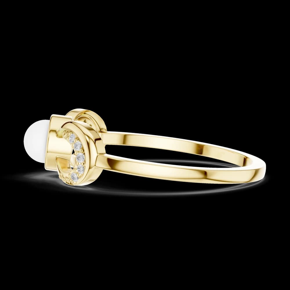 Classic Infinity Motif Bezel Accent Lab Grown Diamond Ring - Image 6 Classic Infinity Motif Bezel Accent Lab Grown Diamond Ring, view 6 of 6