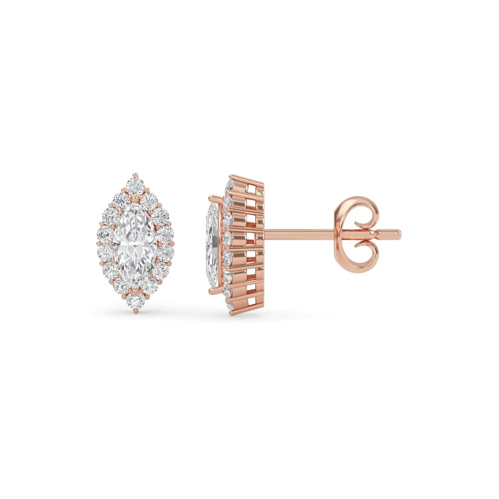 Gleamire Lab Grown Diamond Gold Stud Earrings - Image 2 Gleamire Lab Grown Diamond Gold Stud Earrings, view 2 of 4