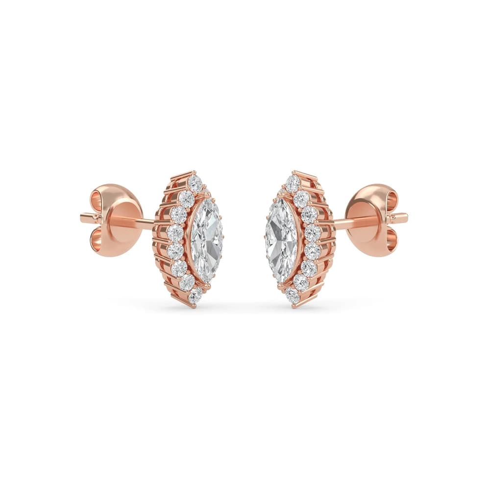 Gleamire Lab Grown Diamond Gold Stud Earrings - Image 3 Gleamire Lab Grown Diamond Gold Stud Earrings, view 3 of 4