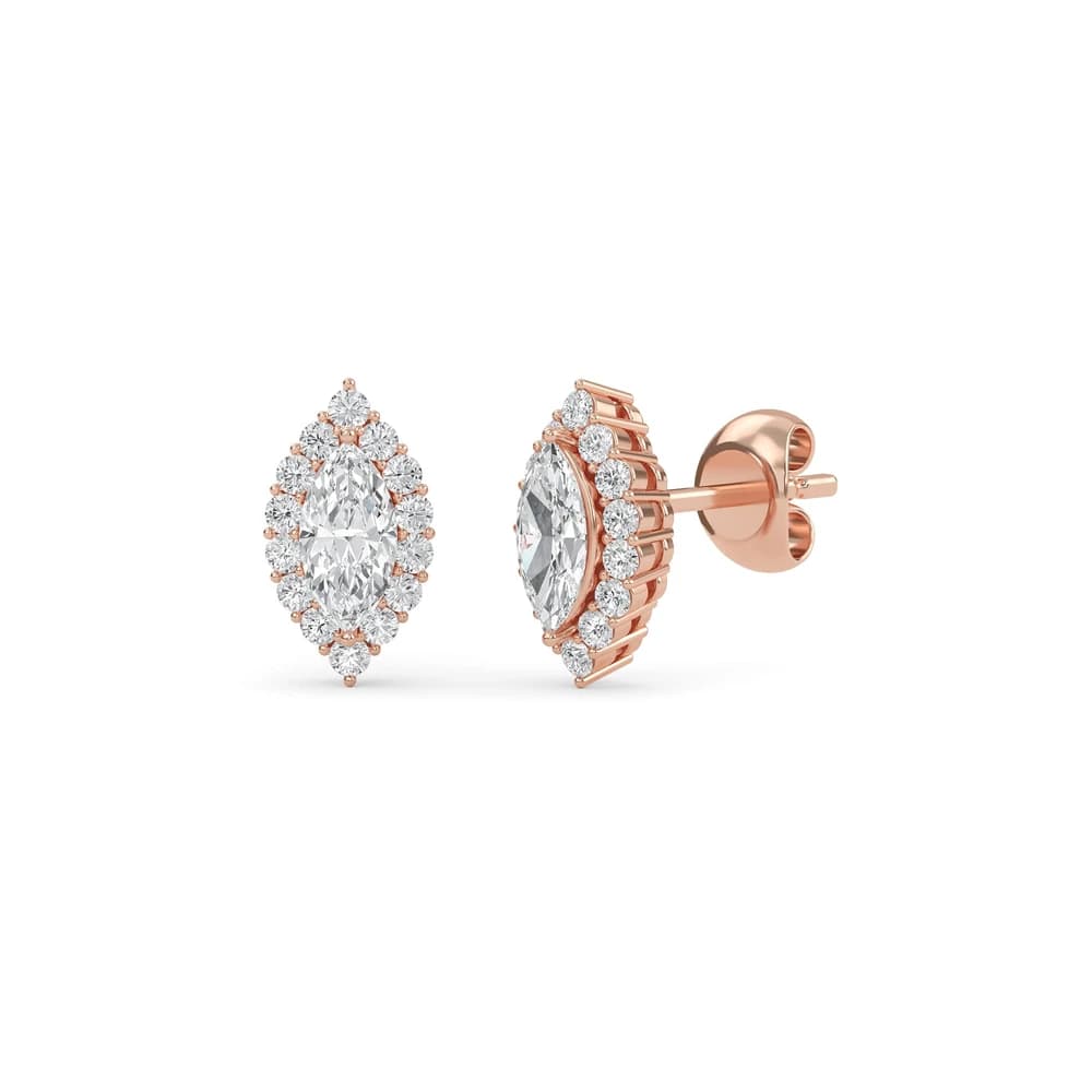 Gleamire Lab Grown Diamond Gold Stud Earrings - Image 4 Gleamire Lab Grown Diamond Gold Stud Earrings, view 4 of 4
