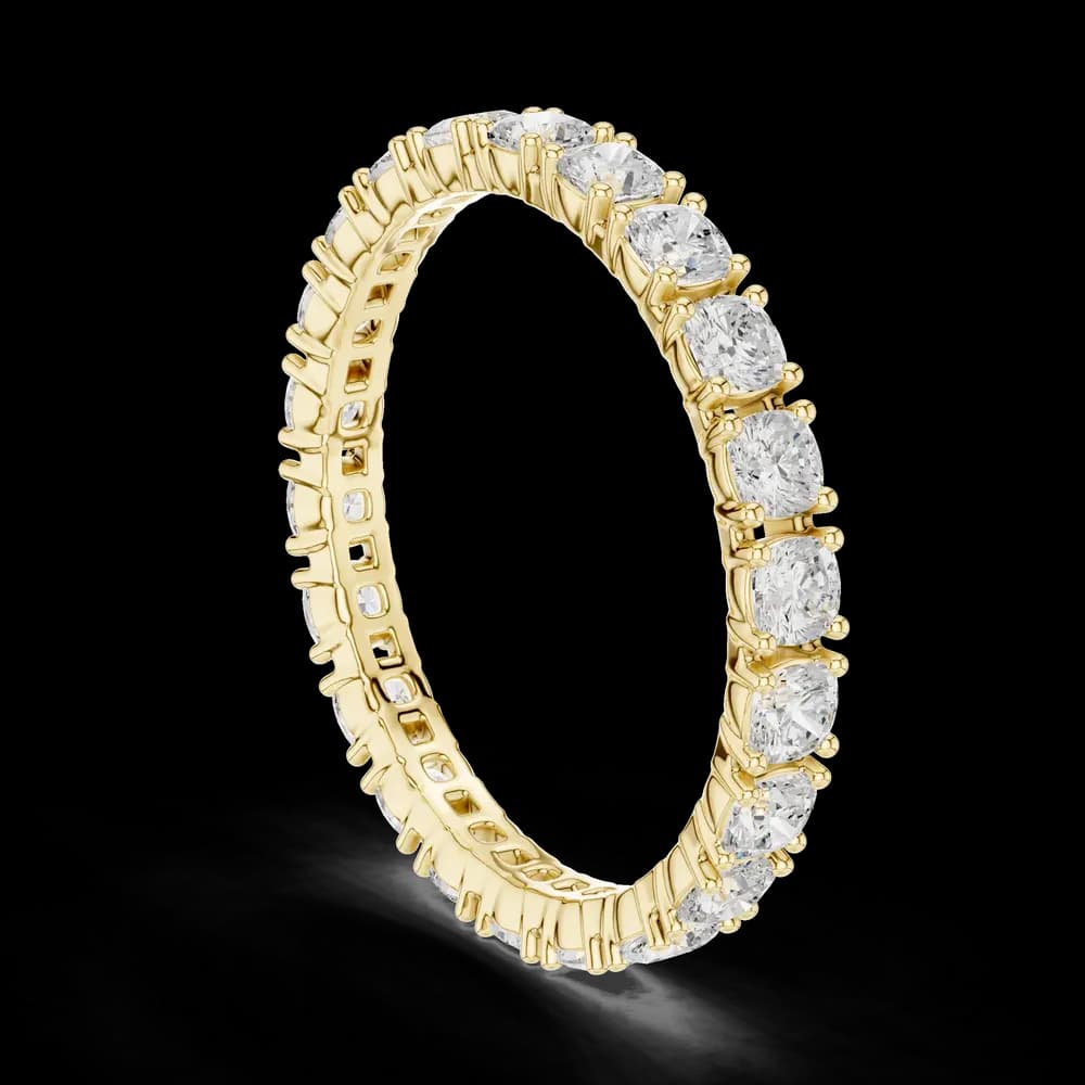 Cushion Cut Full Eternity Lab Grown Diamond Band - Image 4 Cushion Cut Full Eternity Lab Grown Diamond Band, view 4 of 6