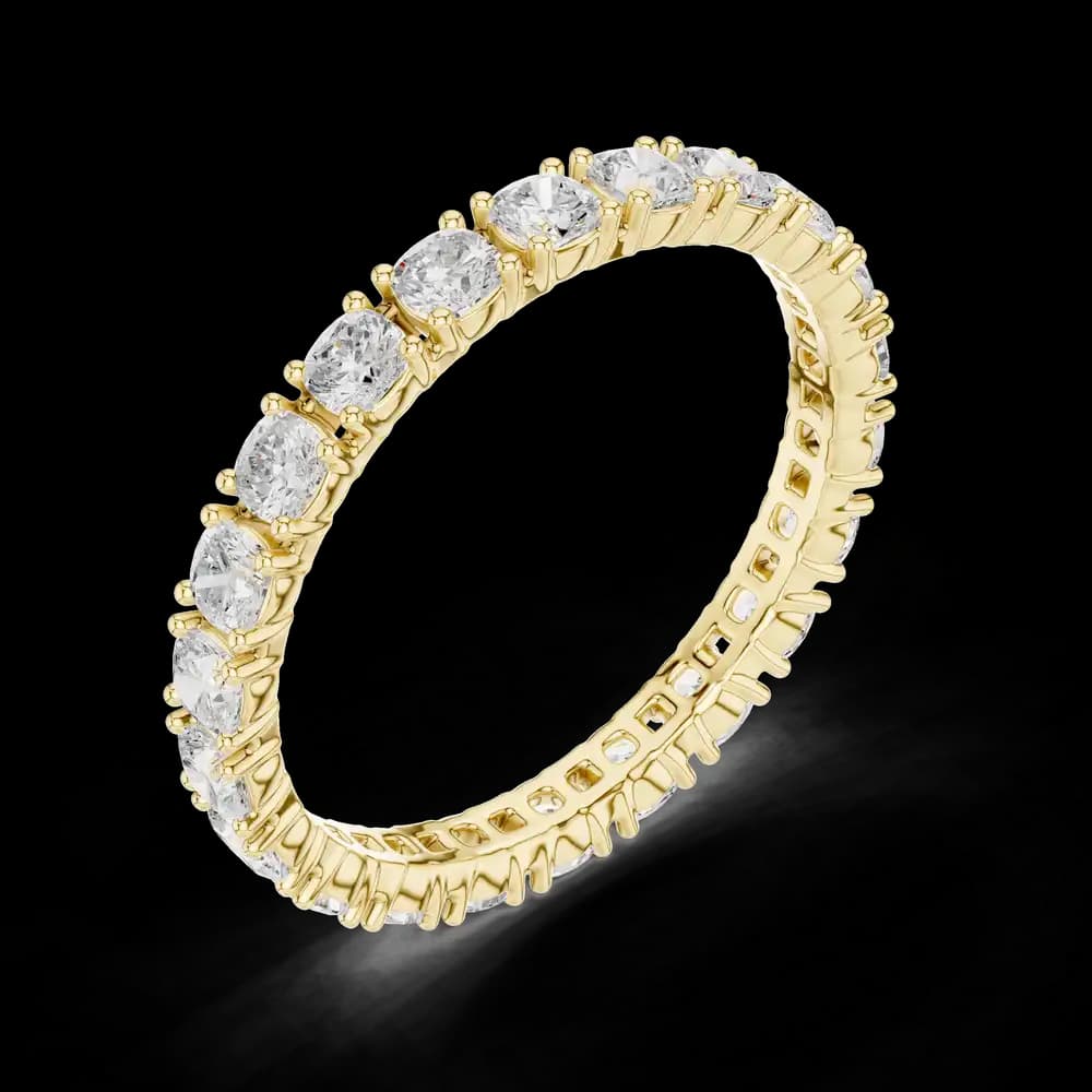 Cushion Cut Full Eternity Lab Grown Diamond Band - Image 5 Cushion Cut Full Eternity Lab Grown Diamond Band, view 5 of 6