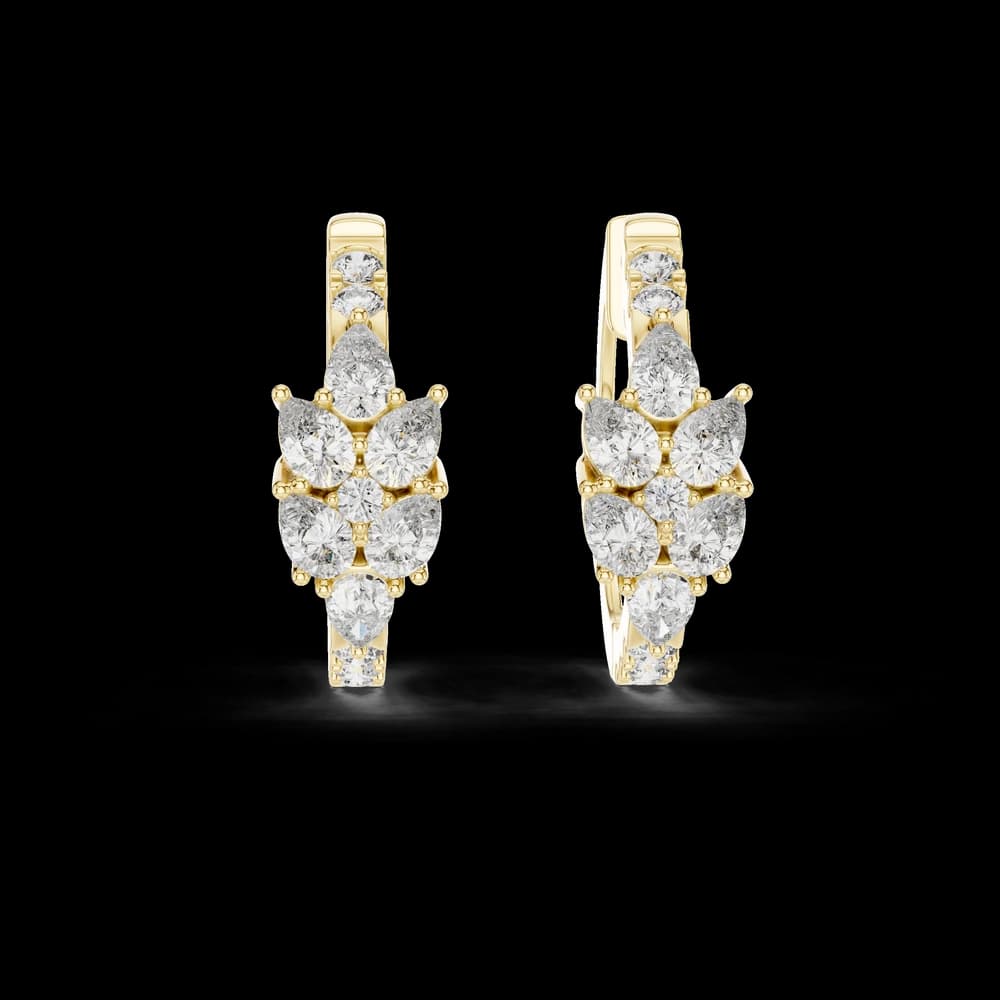 Glimmering Pave Halo Lab Grown Diamond Earrings - Image 1 Glimmering Pave Halo Lab Grown Diamond Earrings, view 1 of 4
