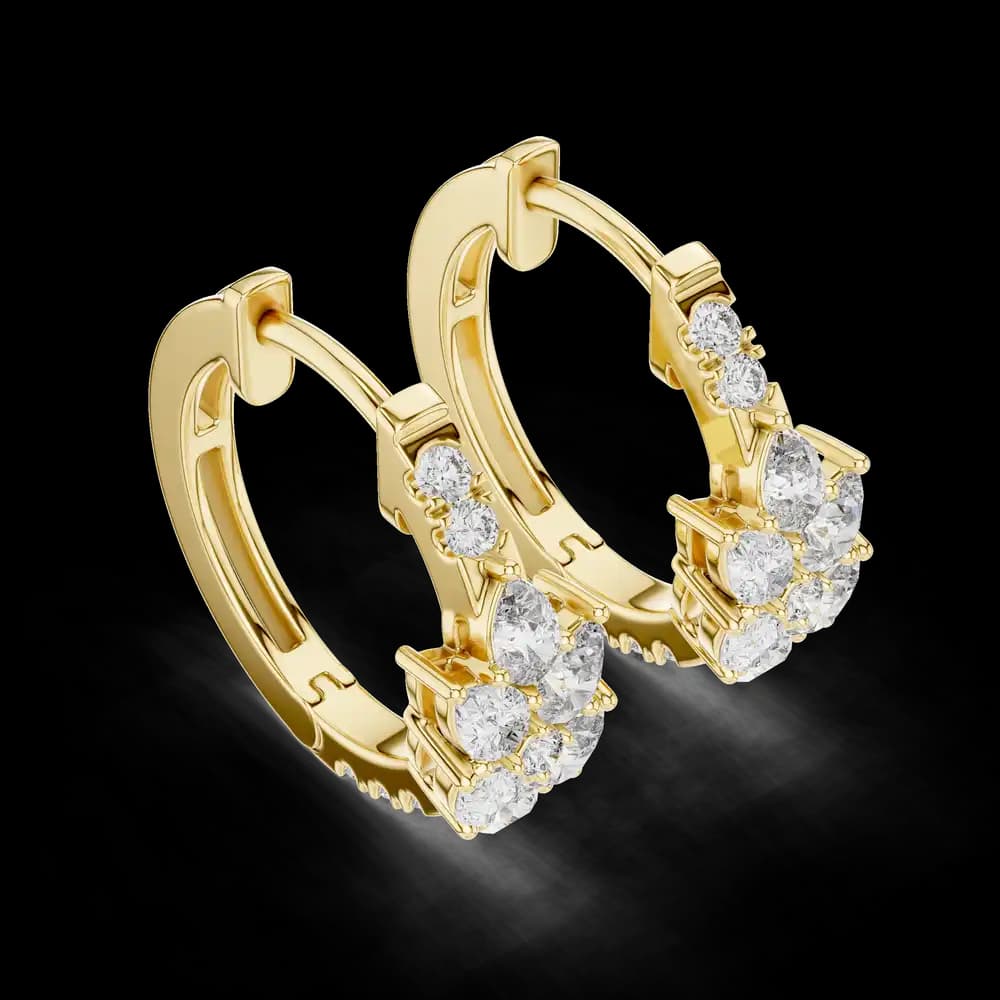 Glimmering Pave Halo Lab Grown Diamond Earrings - Image 3 Glimmering Pave Halo Lab Grown Diamond Earrings, view 3 of 4