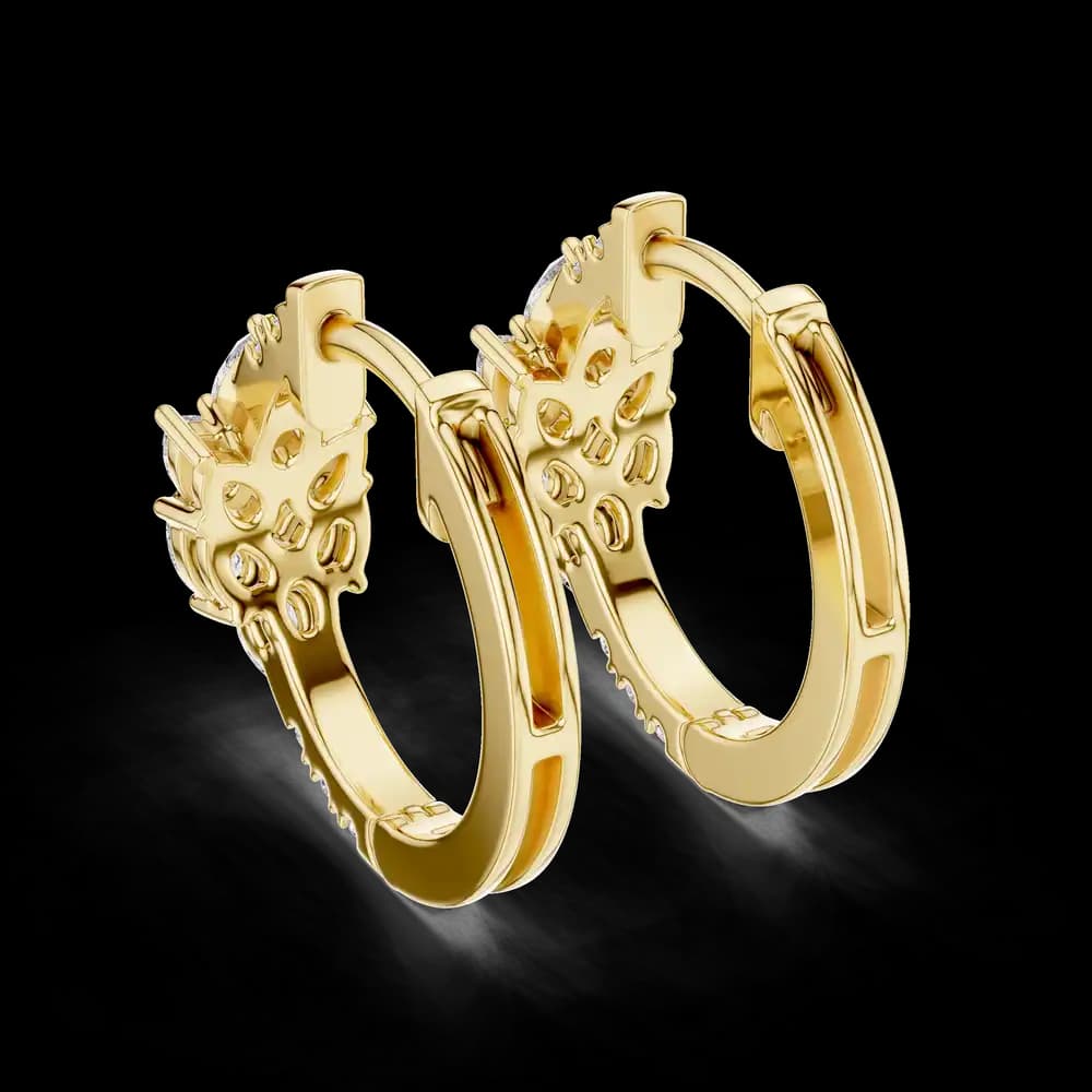 Glimmering Pave Halo Lab Grown Diamond Earrings - Image 4 Glimmering Pave Halo Lab Grown Diamond Earrings, view 4 of 4