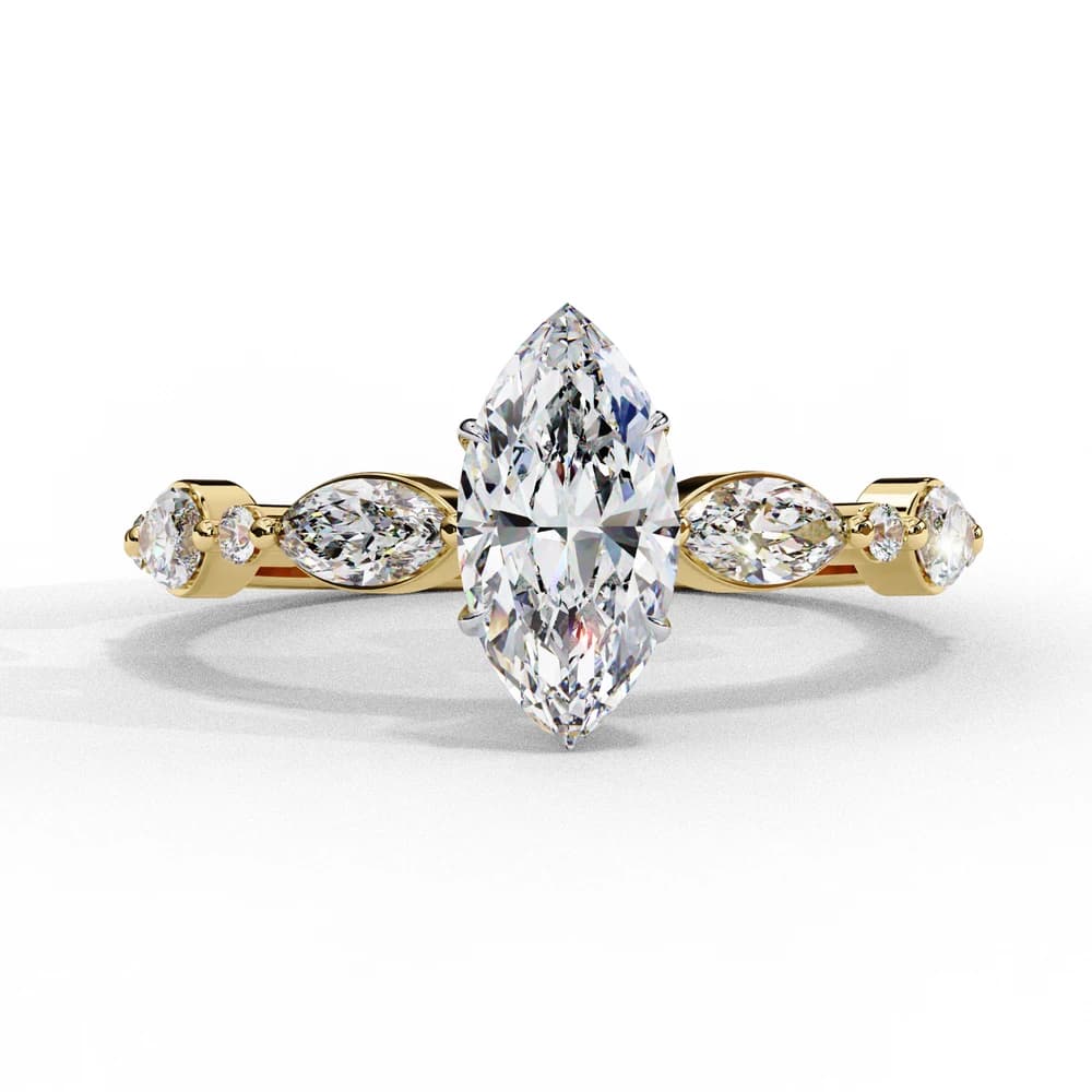 Glinting Petals Marquise Lab Grown Diamond Ring - Image 1 Glinting Petals Marquise Lab Grown Diamond Ring, view 1 of 4