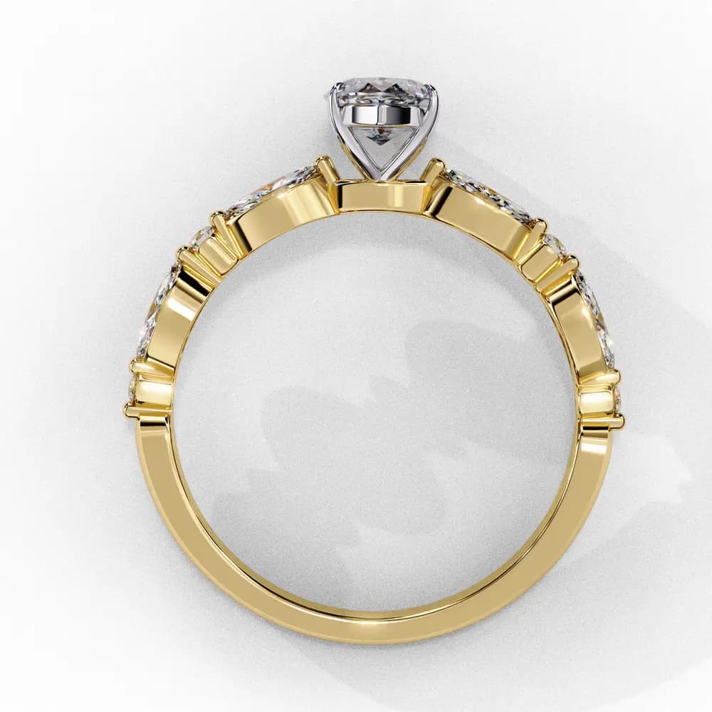 Glinting Petals Marquise Lab Grown Diamond Ring - Image 2 Glinting Petals Marquise Lab Grown Diamond Ring, view 2 of 4