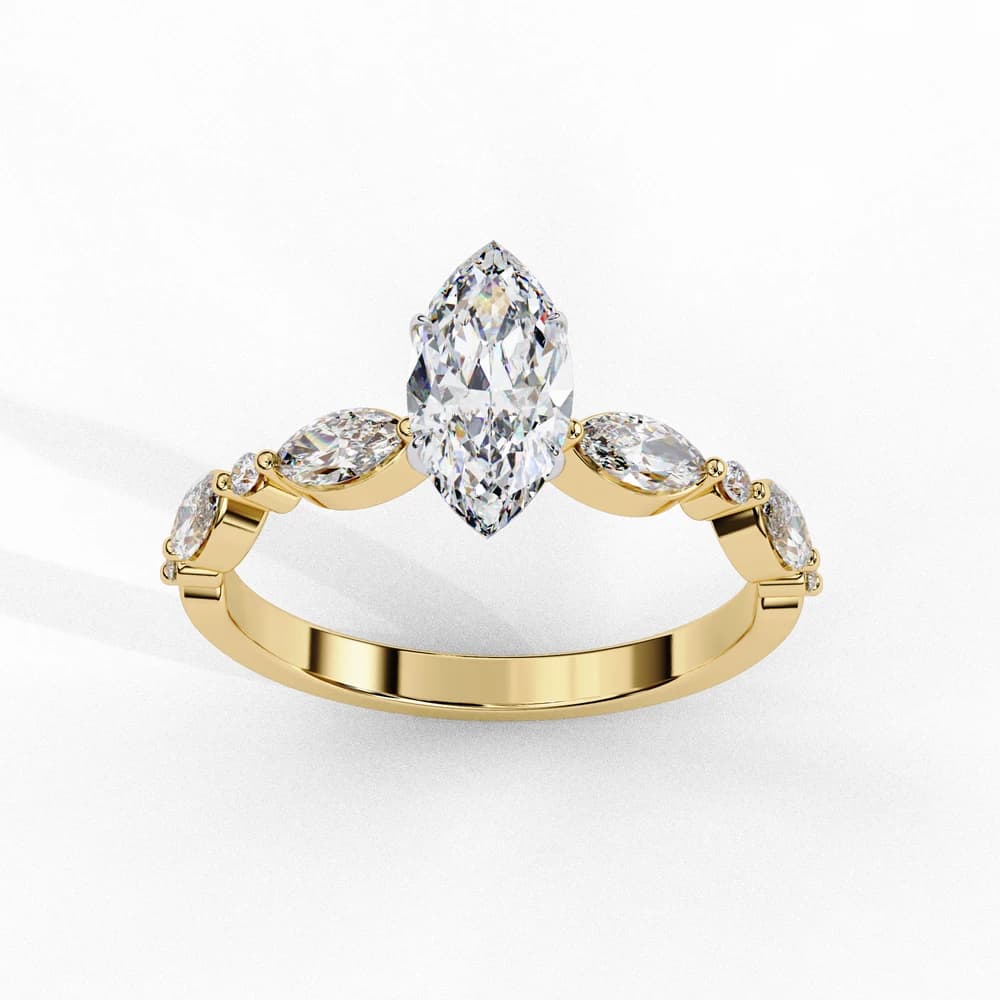 Glinting Petals Marquise Lab Grown Diamond Ring - Image 3 Glinting Petals Marquise Lab Grown Diamond Ring, view 3 of 4