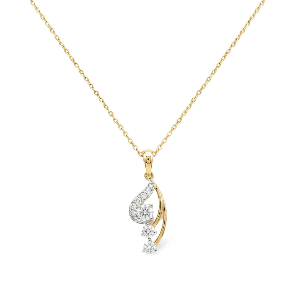 Glittering Leaf Branch Lab Grown Diamond Pendant - Image 1 Glittering Leaf Branch Lab Grown Diamond Pendant, view 1 of 5