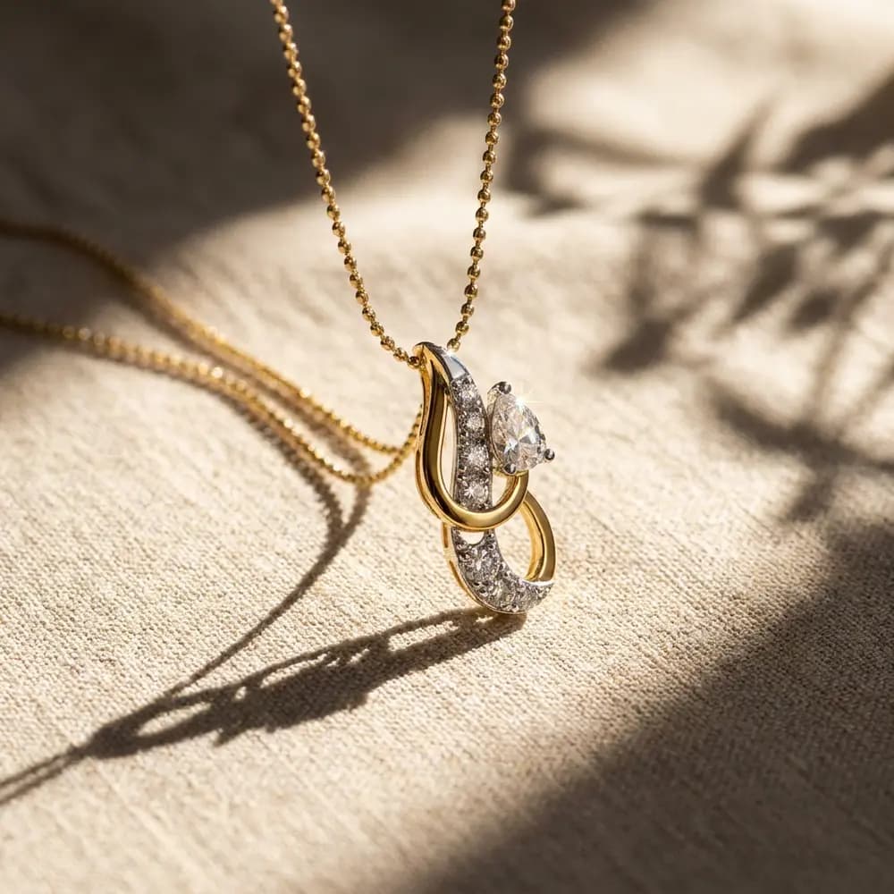 Glorious Filigree Medallion Lab Grown Diamond Pendant - Image 5 Glorious Filigree Medallion Lab Grown Diamond Pendant, view 5 of 5