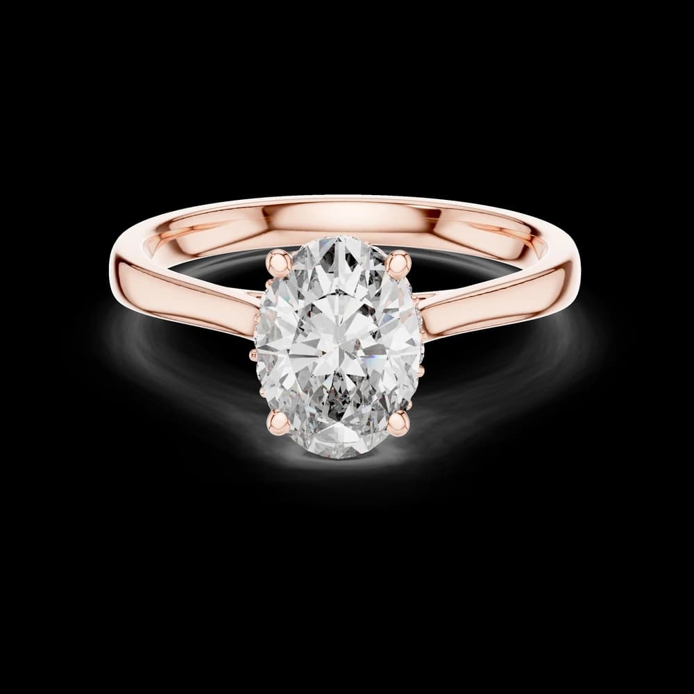 Oval Stone Solitaire Lab Grown Diamond Ring - Image 1 Oval Stone Solitaire Lab Grown Diamond Ring, view 1 of 6