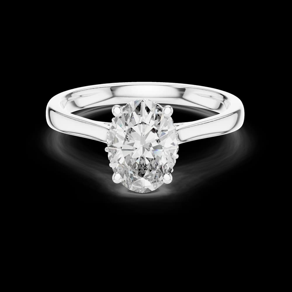 Oval Stone Solitaire Lab Grown Diamond Ring - Image 2 Oval Stone Solitaire Lab Grown Diamond Ring, view 2 of 6
