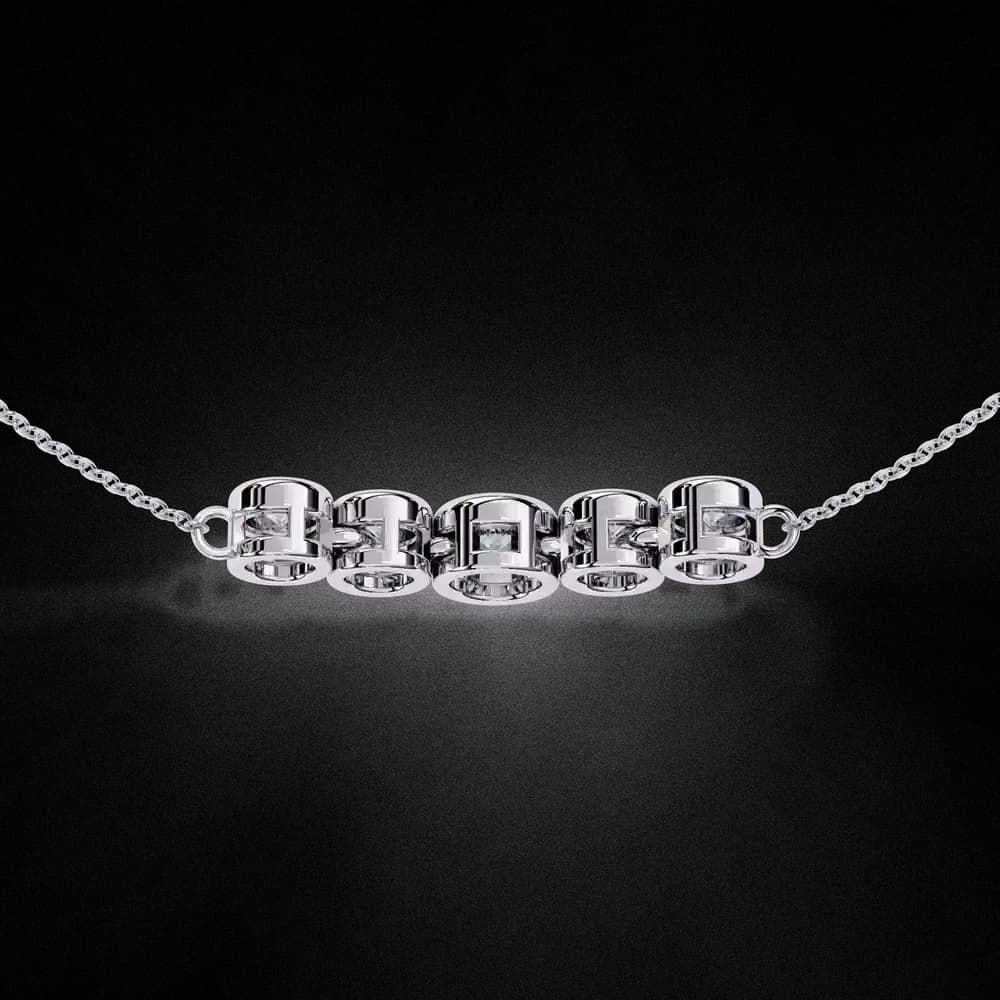 Gold Curved Lab Grown Diamond Bar Necklace - Image 13 Gold Curved Lab Grown Diamond Bar Necklace, view 13 of 23