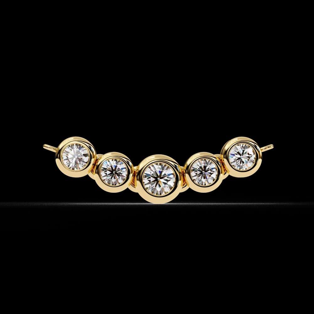 Gold Curved Lab Grown Diamond Bar Necklace - Image 14 Gold Curved Lab Grown Diamond Bar Necklace, view 14 of 23