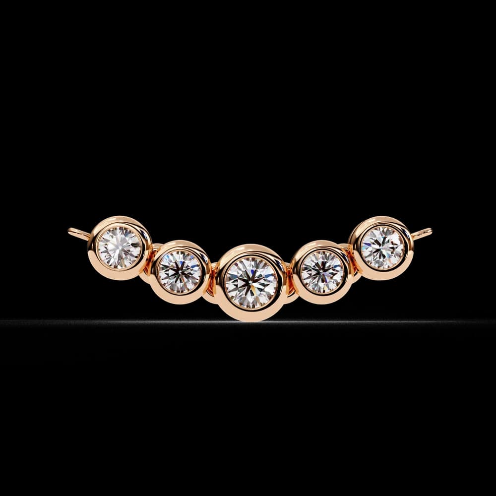 Gold Curved Lab Grown Diamond Bar Necklace - Image 15 Gold Curved Lab Grown Diamond Bar Necklace, view 15 of 23