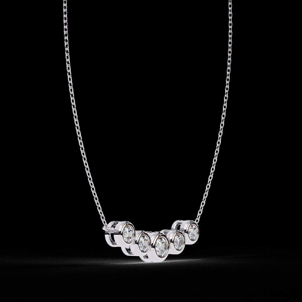 Gold Curved Lab Grown Diamond Bar Necklace - Image 16 Gold Curved Lab Grown Diamond Bar Necklace, view 16 of 23
