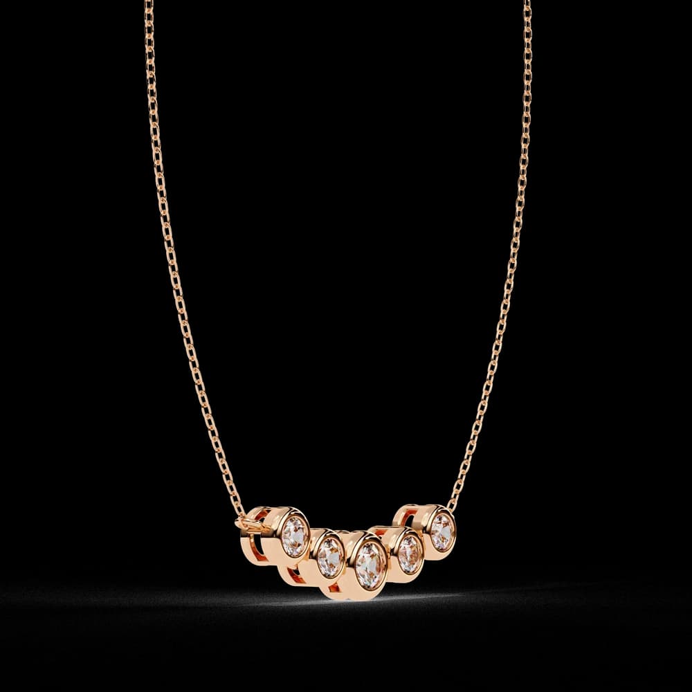 Gold Curved Lab Grown Diamond Bar Necklace - Image 17 Gold Curved Lab Grown Diamond Bar Necklace, view 17 of 23