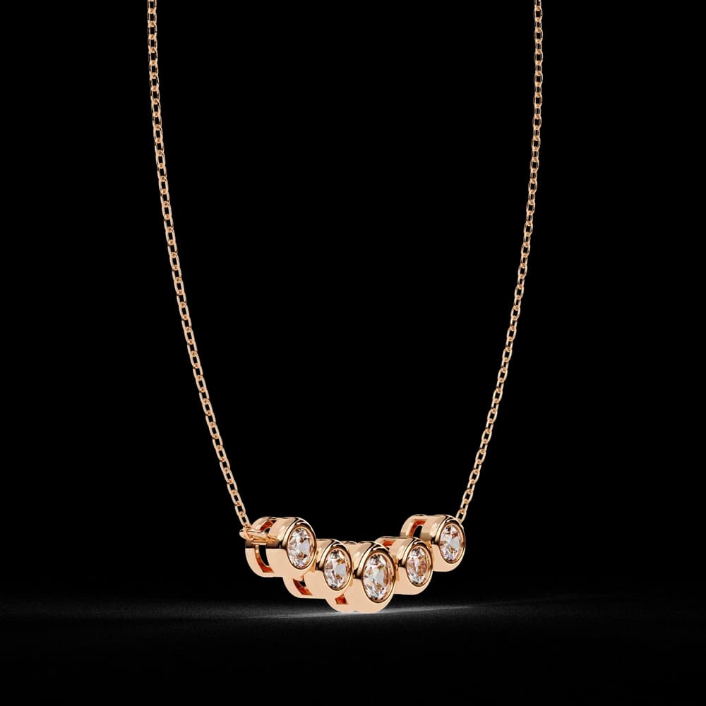 Gold Curved Lab Grown Diamond Bar Necklace - Image 18 Gold Curved Lab Grown Diamond Bar Necklace, view 18 of 23