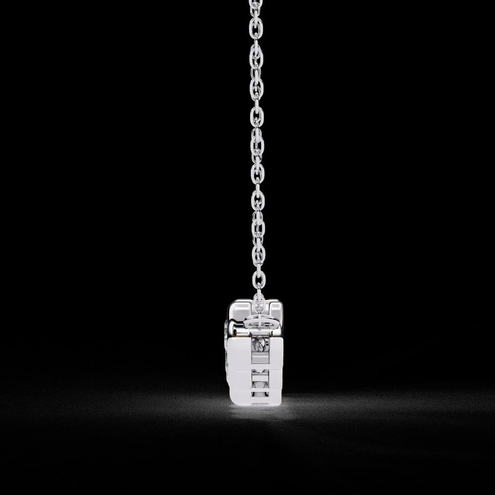 Gold Curved Lab Grown Diamond Bar Necklace - Image 4 Gold Curved Lab Grown Diamond Bar Necklace, view 4 of 23