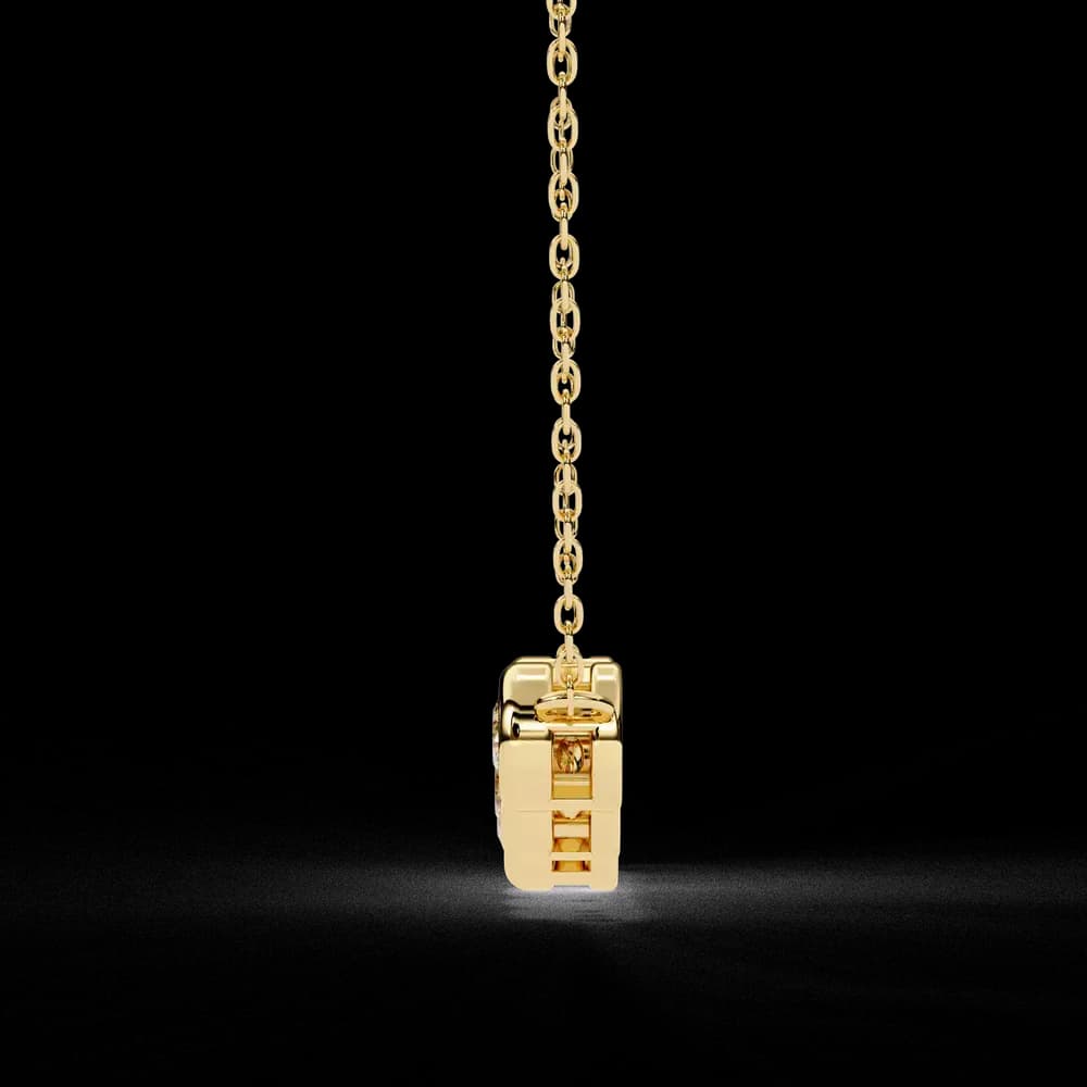Gold Curved Lab Grown Diamond Bar Necklace - Image 5 Gold Curved Lab Grown Diamond Bar Necklace, view 5 of 23