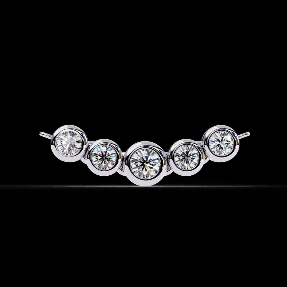 Gold Curved Lab Grown Diamond Bar Necklace - Image 8 Gold Curved Lab Grown Diamond Bar Necklace, view 8 of 23