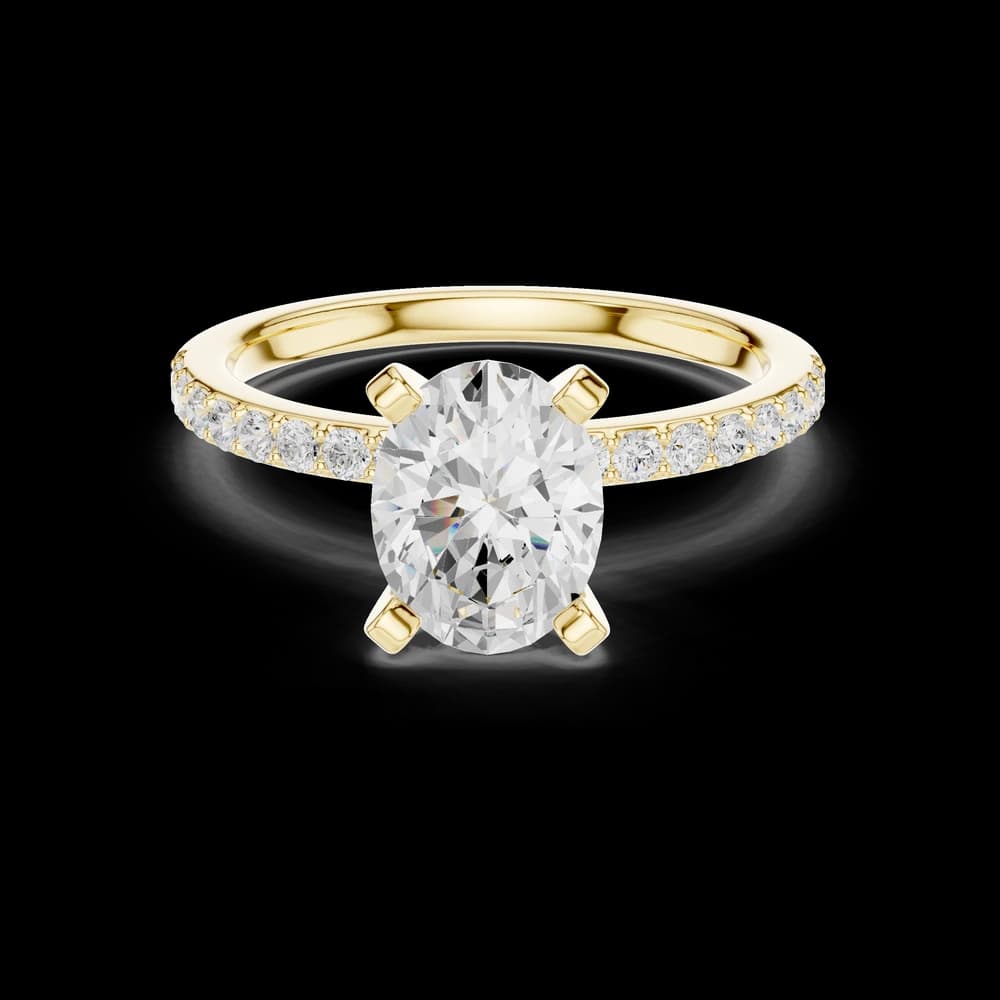 The Oval Radiance Pave Lab Grown Solitaire Ring - Image 5 The Oval Radiance Pave Lab Grown Solitaire Ring, view 5 of 8