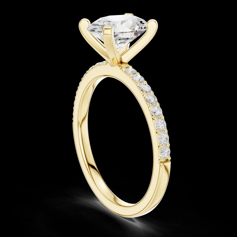 The Oval Radiance Pave Lab Grown Solitaire Ring - Image 6 The Oval Radiance Pave Lab Grown Solitaire Ring, view 6 of 8