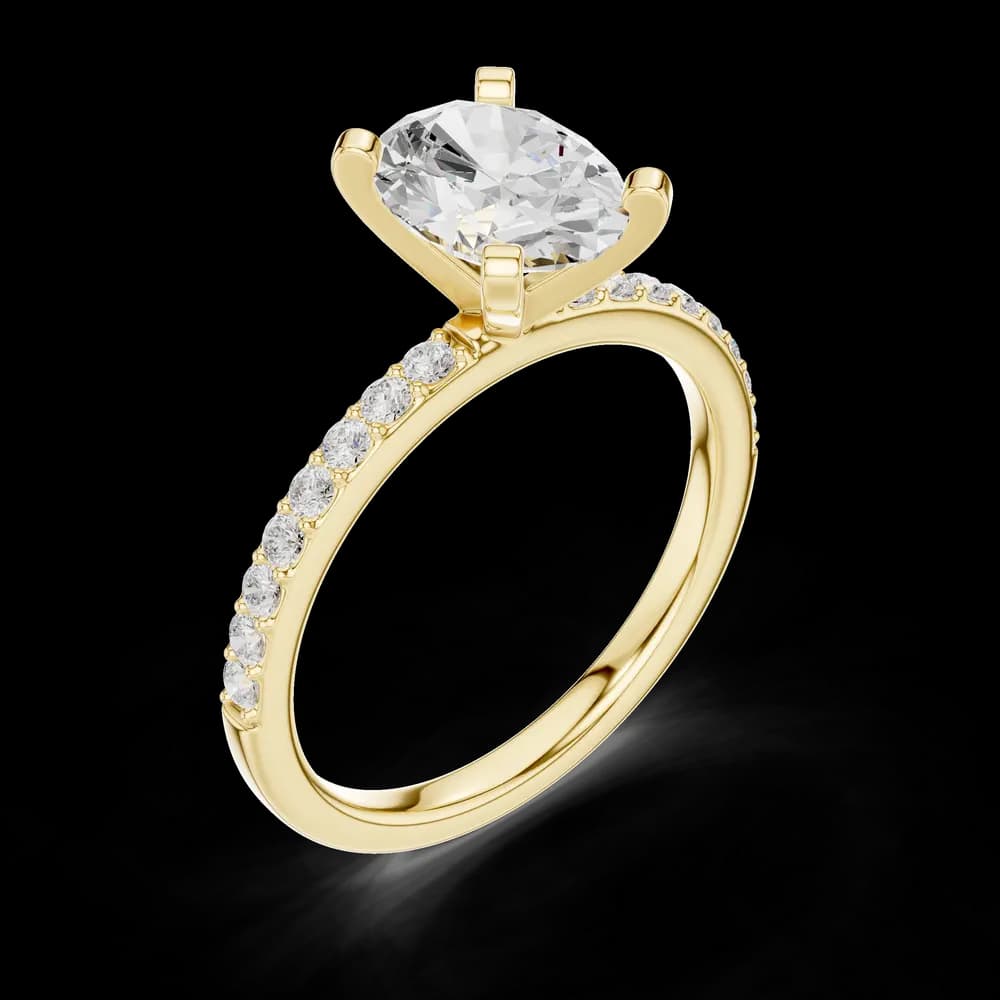 The Oval Radiance Pave Lab Grown Solitaire Ring - Image 7 The Oval Radiance Pave Lab Grown Solitaire Ring, view 7 of 8
