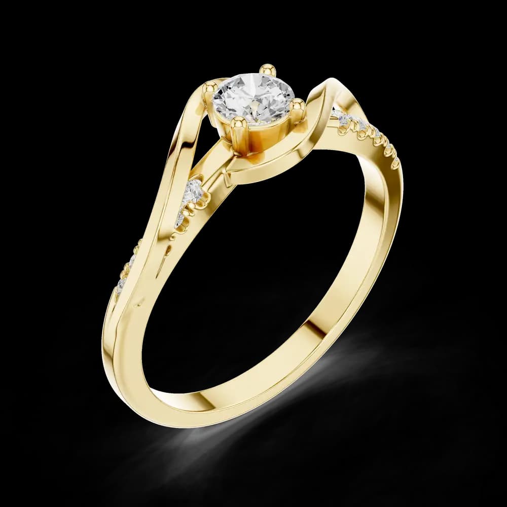 Swirl Pave Round Lab Grown Ring - Image 5 Swirl Pave Round Lab Grown Ring, view 5 of 6