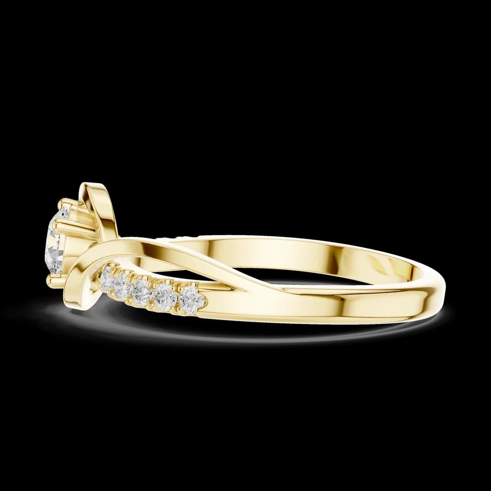 Swirl Pave Round Lab Grown Ring - Image 6 Swirl Pave Round Lab Grown Ring, view 6 of 6