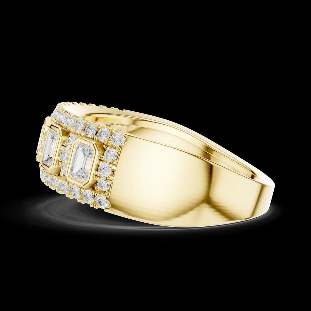 Wide Bezel Emerald Cut Diamond Statement Ring - Image 6 Wide Bezel Emerald Cut Diamond Statement Ring, view 6 of 6