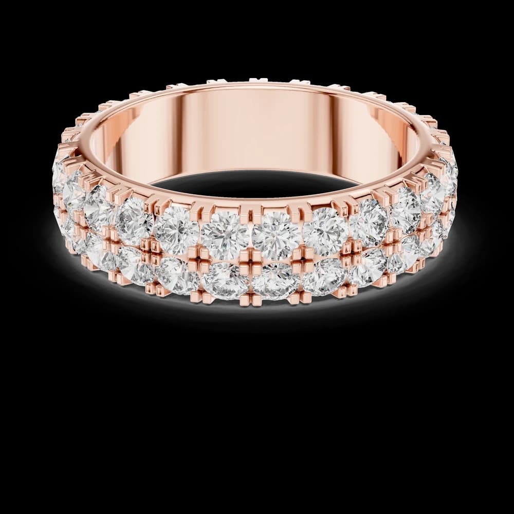 Classic Double Row Round Lab Grown Diamond Band - Image 1 Classic Double Row Round Lab Grown Diamond Band, view 1 of 6
