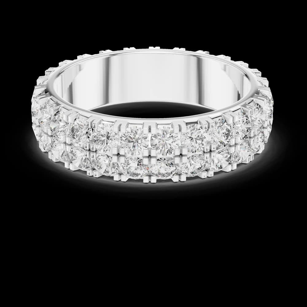 Classic Double Row Round Lab Grown Diamond Band - Image 2 Classic Double Row Round Lab Grown Diamond Band, view 2 of 6