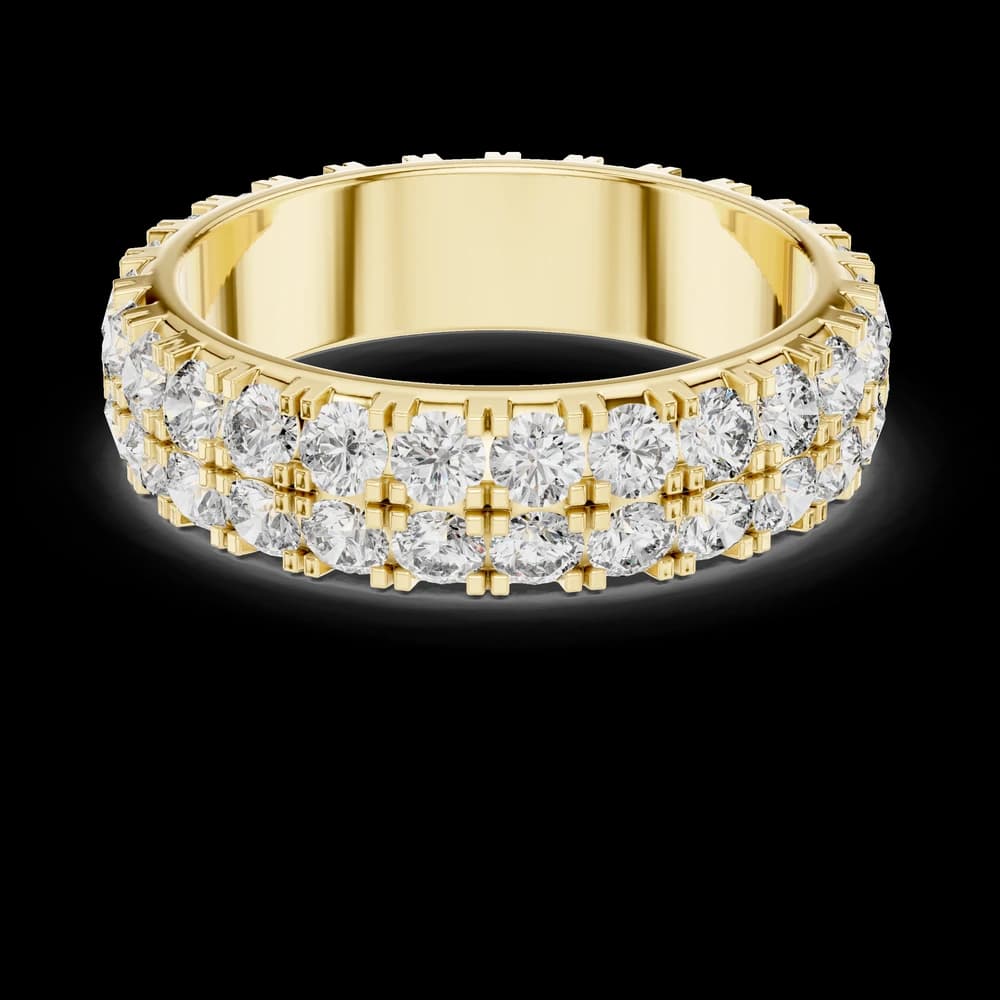 Classic Double Row Round Lab Grown Diamond Band - Image 3 Classic Double Row Round Lab Grown Diamond Band, view 3 of 6