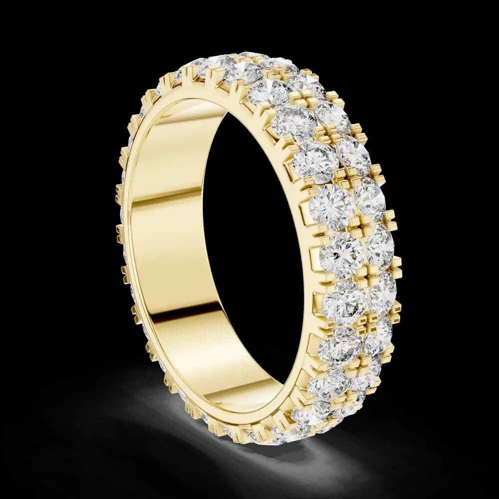 Classic Double Row Round Lab Grown Diamond Band - Image 4 Classic Double Row Round Lab Grown Diamond Band, view 4 of 6