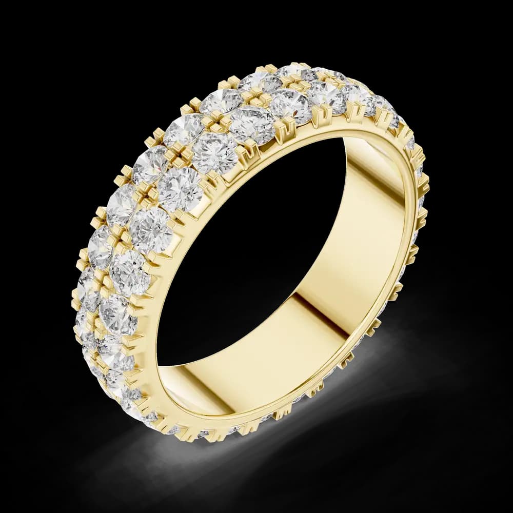 Classic Double Row Round Lab Grown Diamond Band - Image 5 Classic Double Row Round Lab Grown Diamond Band, view 5 of 6