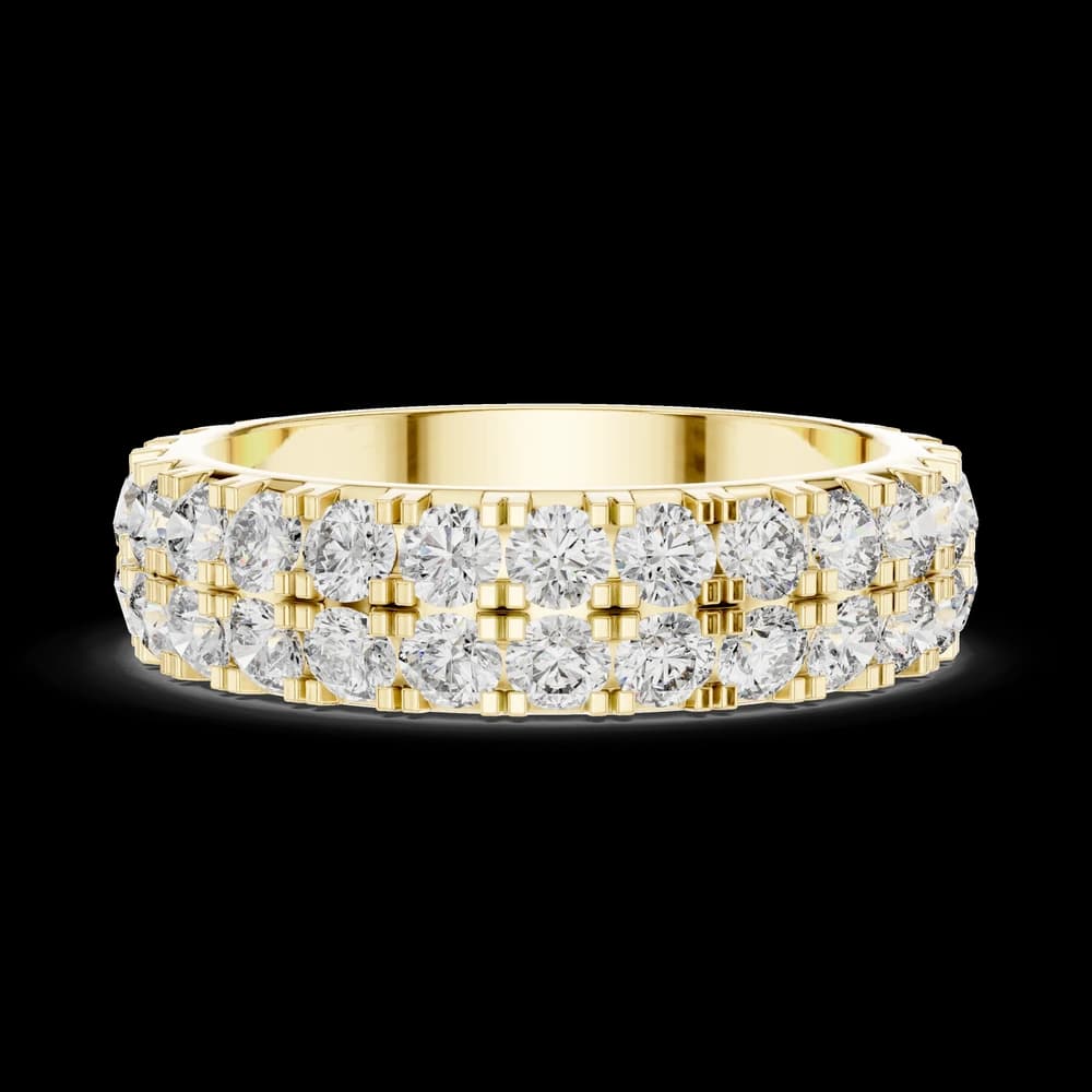 Classic Double Row Round Lab Grown Diamond Band - Image 6 Classic Double Row Round Lab Grown Diamond Band, view 6 of 6