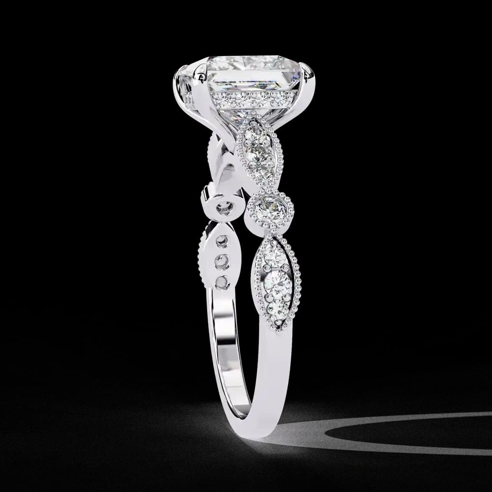 Golden Lattice Princess Lab Grown Diamond Ring - Image 10 Golden Lattice Princess Lab Grown Diamond Ring, view 10 of 14