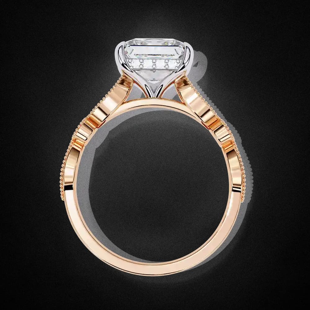 Golden Lattice Princess Lab Grown Diamond Ring - Image 13 Golden Lattice Princess Lab Grown Diamond Ring, view 13 of 14