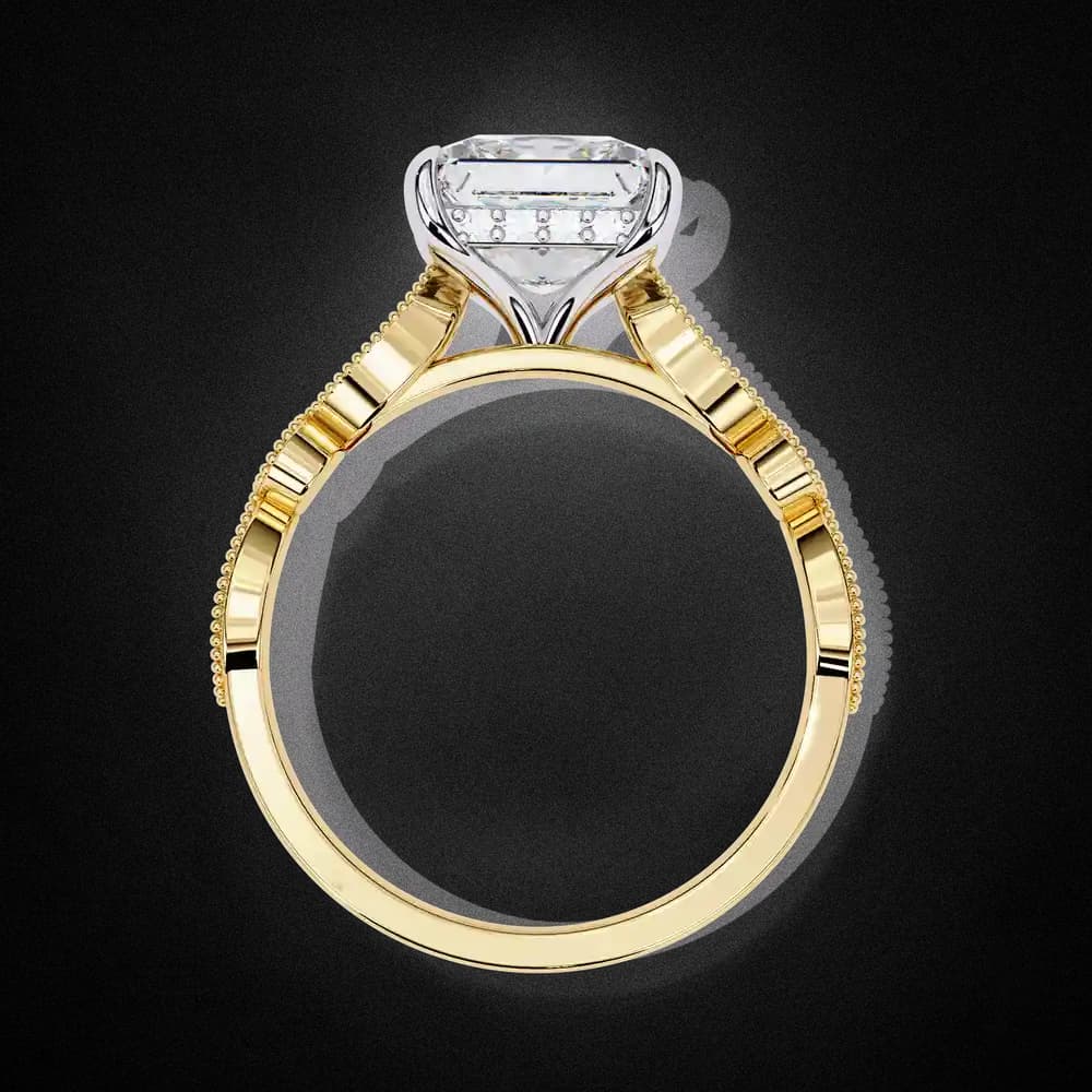 Golden Lattice Princess Lab Grown Diamond Ring - Image 7 Golden Lattice Princess Lab Grown Diamond Ring, view 7 of 14