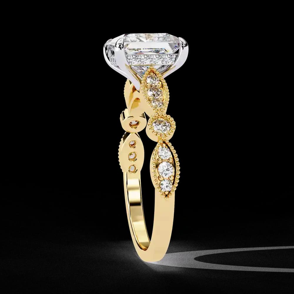 Golden Lattice Princess Lab Grown Diamond Ring - Image 9 Golden Lattice Princess Lab Grown Diamond Ring, view 9 of 14