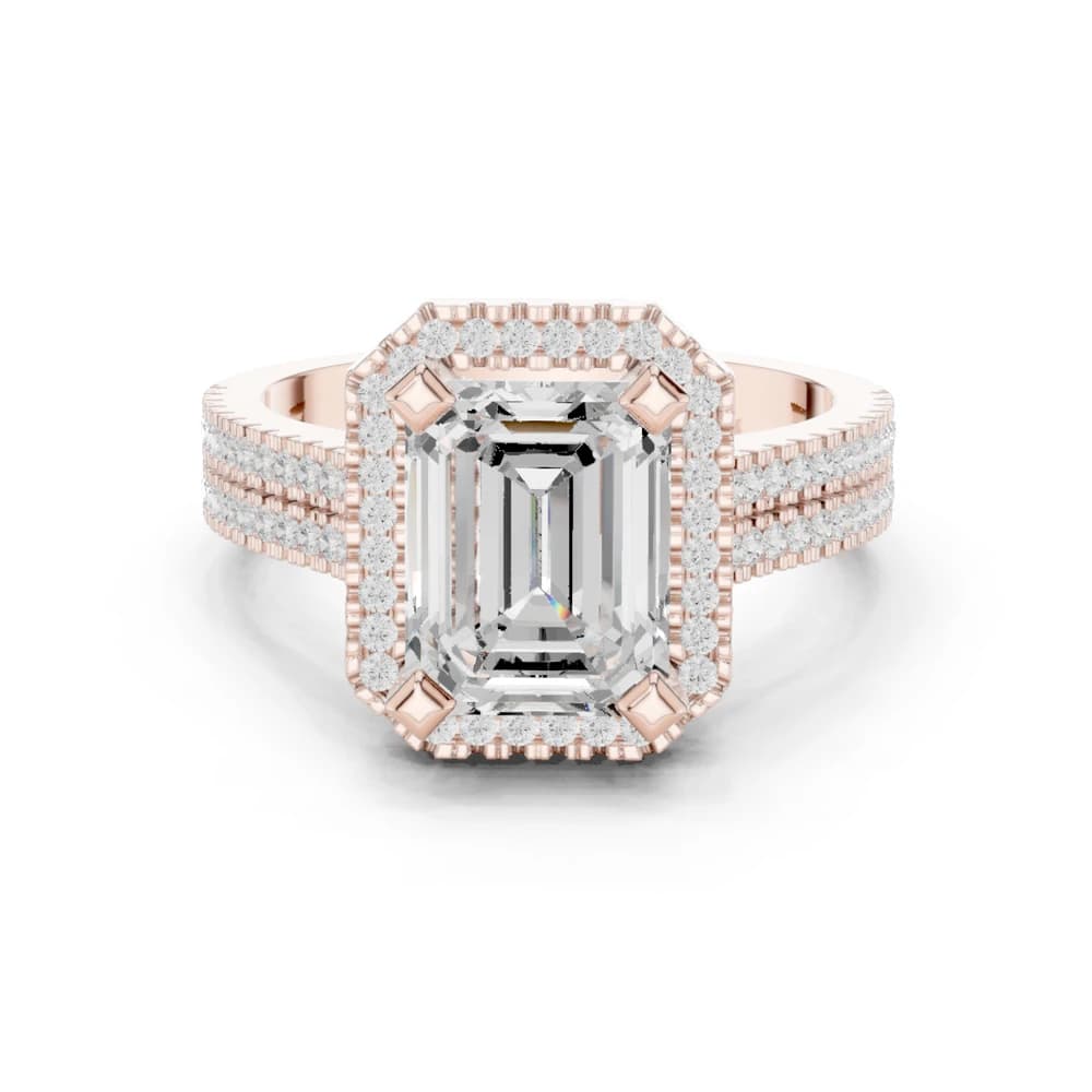 Golden Rod Lab Grown Diamond Ornate Scroll Ring - Image 1 Golden Rod Lab Grown Diamond Ornate Scroll Ring, view 1 of 9
