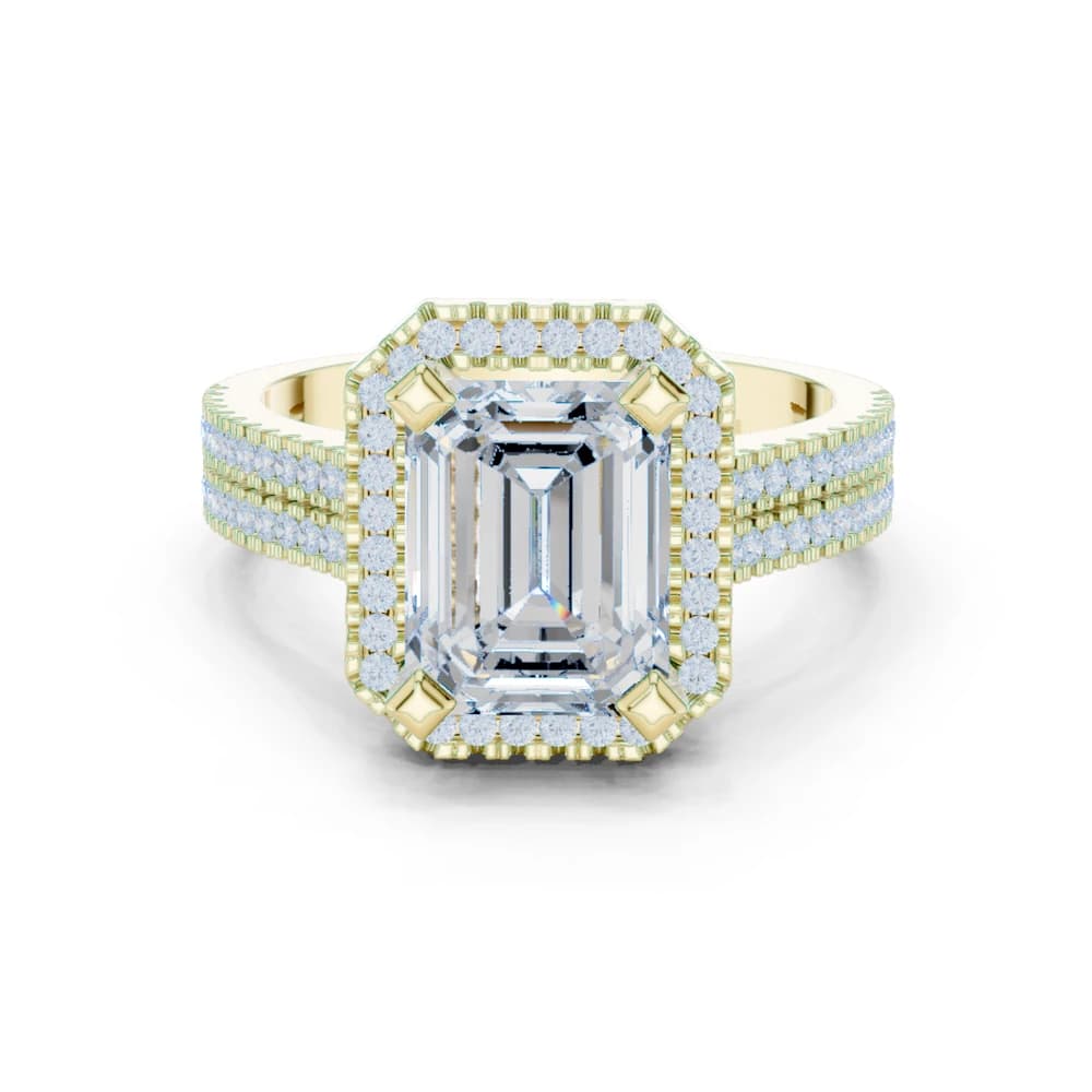 Golden Rod Lab Grown Diamond Ornate Scroll Ring - Image 3 Golden Rod Lab Grown Diamond Ornate Scroll Ring, view 3 of 9