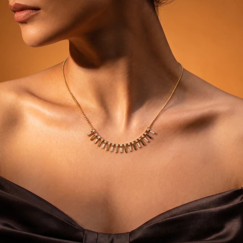 Golden Shimmer Lab Grown Diamond Necklace - Image 2 Golden Shimmer Lab Grown Diamond Necklace, view 2 of 5