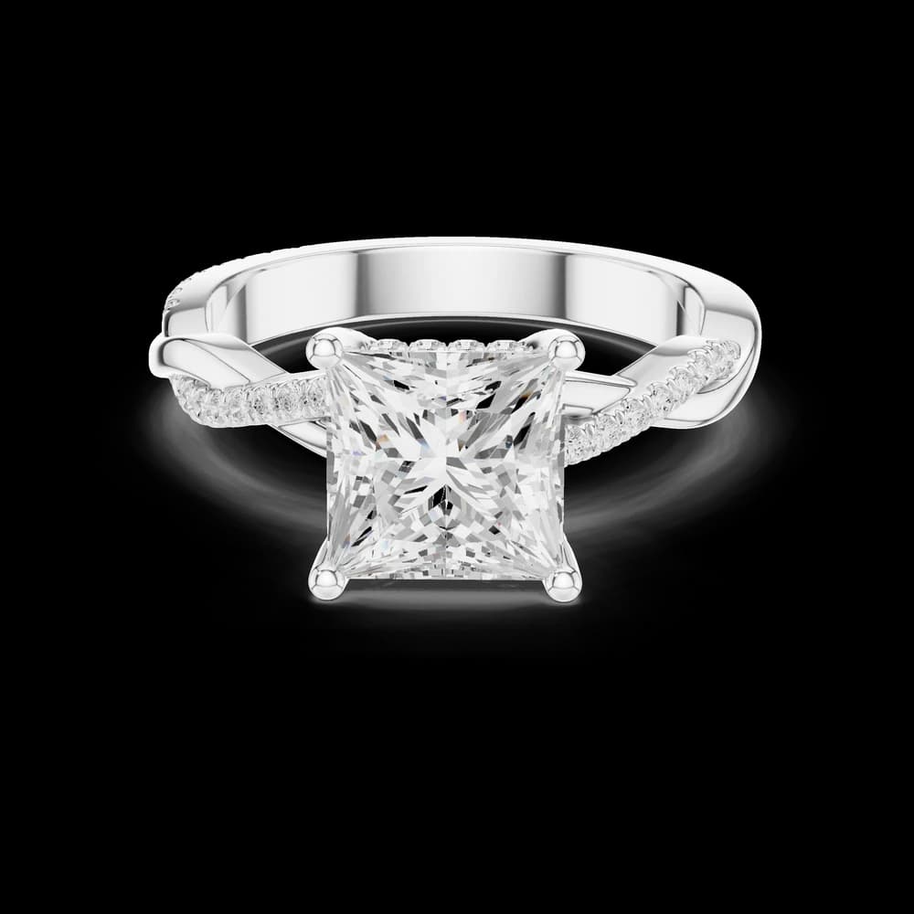 Twisted Pave Princess Lab Grown Diamond Ring - Image 2 Twisted Pave Princess Lab Grown Diamond Ring, view 2 of 6